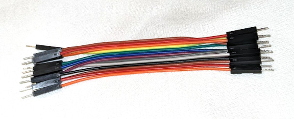 Jumper wires with Dupont style connectors created with a crimp tool