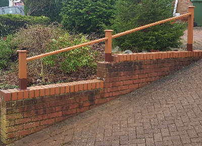 Handrail across a driveway - ready for NeoPixels