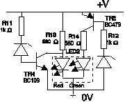 LED battery indicator circuit diagram using dual colour LED