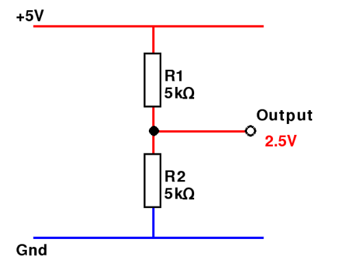 Beginner electronics resistor voltage divider circuit