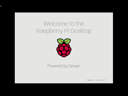 Raspberry Pi desktop virtual machine splash screen