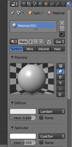 Add new material in Blender