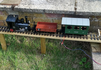 G-Scale LGB train on outdoor model railway