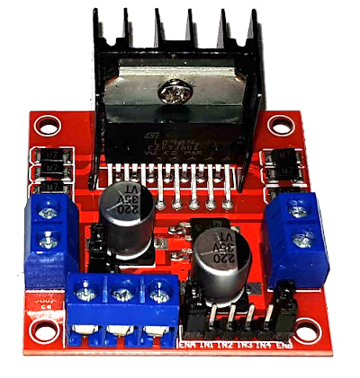 L298N H-Bridge Motor Controller Board for DC motors (model railway or robotics) controlled by Raspberry Pi or Arduino