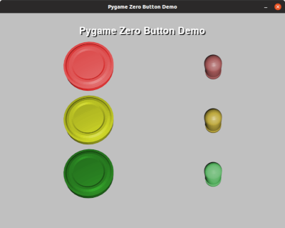 Screen shot Pygame Zero for makers demo
