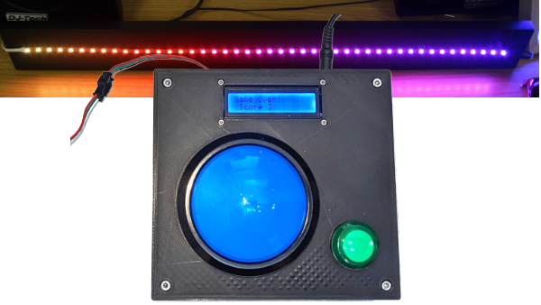 Raspberry Pi Pico LED Reaction Game with NeoPixels, LCD display and a giant button switch