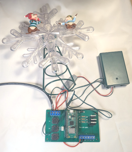 Raspberry Pi Pico circuit controlling a Christmas Tree Star